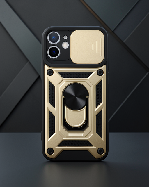 Apple İphone 11 Kılıf Pars Lens Yüzüklü Silikon - Gold