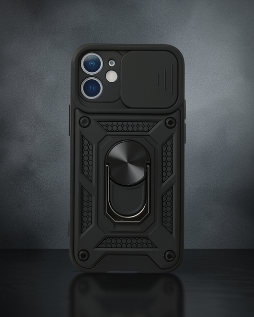 Apple İphone 11 Kılıf Pars Lens Yüzüklü Silikon - Siyah