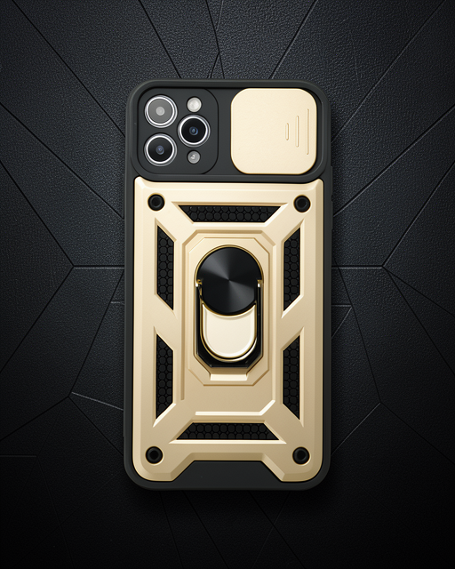 Apple İphone 11 Pro Kılıf Pars Lens Yüzüklü Silikon - Gold