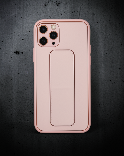 Apple İphone 11 Pro Max Kılıf Coco Deri Standlı Kapak - Pembe