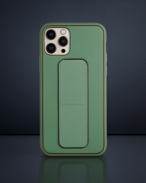 Apple İphone 11 Pro Max Kılıf Coco Deri Standlı Kapak - Su Yeşili