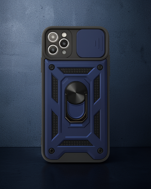 Apple İphone 11 Pro Max Kılıf Pars Lens Yüzüklü Silikon - Lacivert