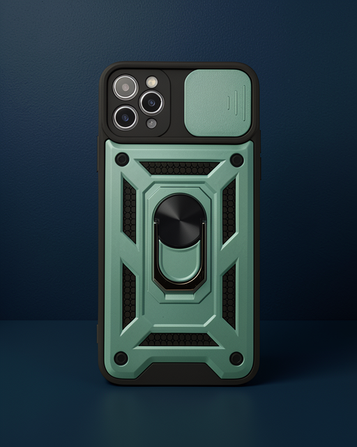 Apple İphone 11 Pro Max Kılıf Pars Lens Yüzüklü Silikon - Yeşil
