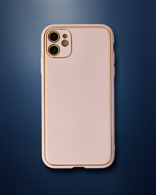 Apple İphone 12 Kılıf Coco Deri Silikon Kapak - Pudra