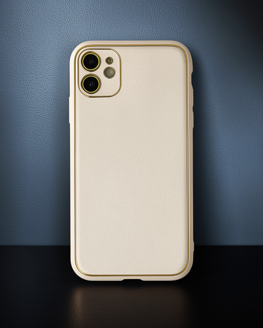 Apple İphone 12 Kılıf Coco Deri Silikon Kapak - Gold