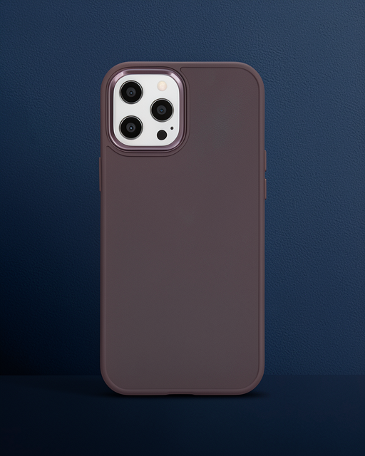 Apple İphone 12 Pro Max Kılıf Asya Deri Silikon - Mürdüm