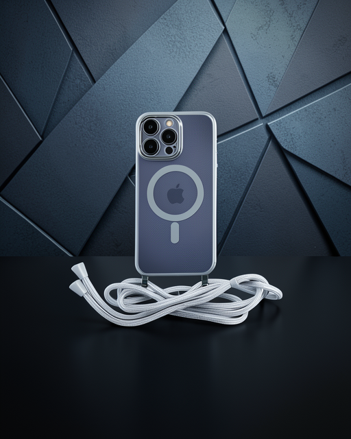 Apple İphone 12 Pro Max Kılıf Divo Lazer Askılı Magsafe Kapak - Gümüş