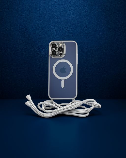 Apple İphone 13 Pro Kılıf Divo Lazer Askılı Magsafe Kapak - Gümüş