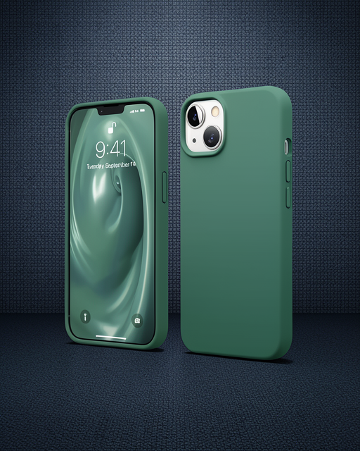 Apple İphone 14 Kılıf First Silikon - Koyu Yeşil