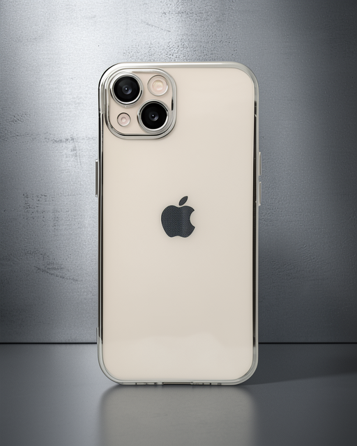 Apple İphone 14 Kılıf Razer Lensli Silikon - Gümüş