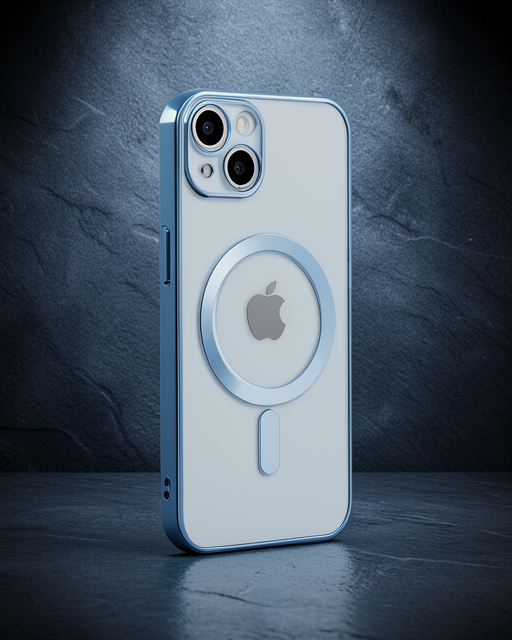 Apple İphone 14 Plus Kılıf Magneticsafe Lazer Silikon - Sierra Blue