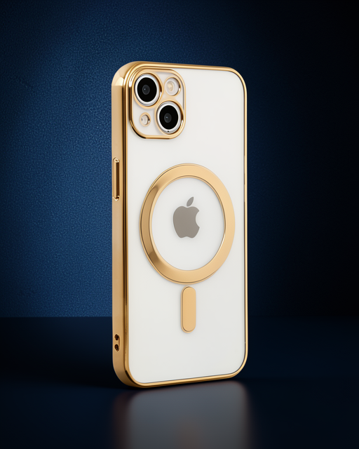 Apple İphone 14 Plus Kılıf Magneticsafe Lazer Silikon - Gold