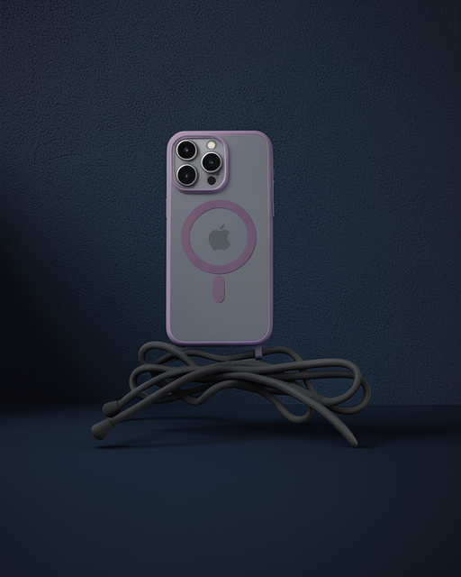 Apple İphone 14 Pro Kılıf Divo Lazer Askılı Magsafe Kapak - Derin Mor