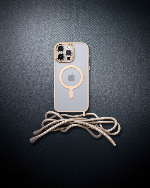 Apple İphone 14 Pro Kılıf Divo Lazer Askılı Magsafe Kapak - Gold