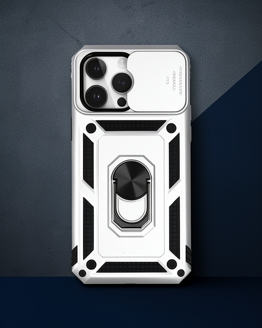 Apple İphone 14 Pro Kılıf Pars Lens Yüzüklü Silikon - Gümüş
