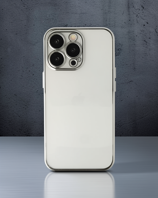 Apple İphone 14 Pro Max Kılıf Razer Lensli Silikon - Gümüş