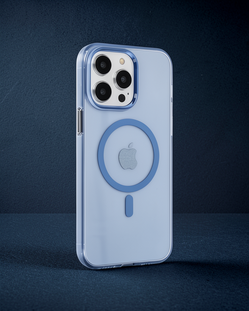 Apple İphone 14 Pro Max Kılıf Tron Şeffaf Magsafe Kapak - Mavi