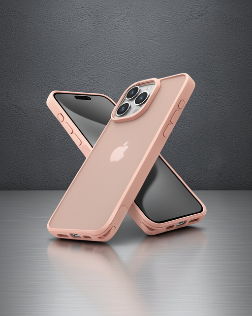Apple İphone 15 Pro Max Kılıf Elegant Kapak - Pudra