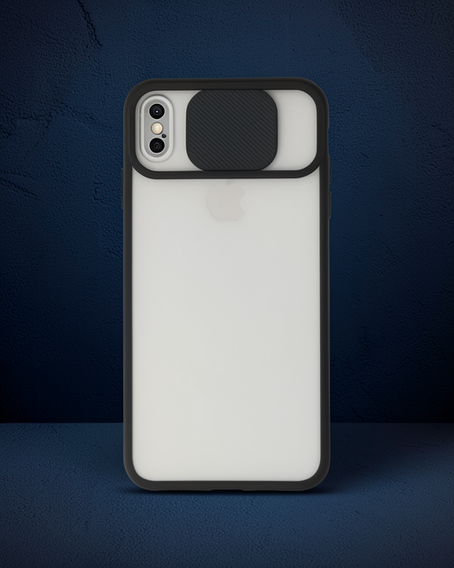 Apple İphone Xs Max Kılıf Palm Buzlu Kamera Sürgülü Silikon - Siyah