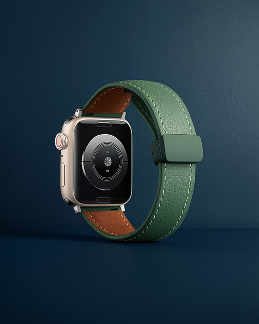 Apple Watch 38mm Kr414 Daks Deri Kordon (saat Değildir) - Koyu Yeşil