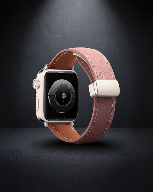Apple Watch 38mm Kr414 Daks Deri Kordon (saat Değildir) - Pembe