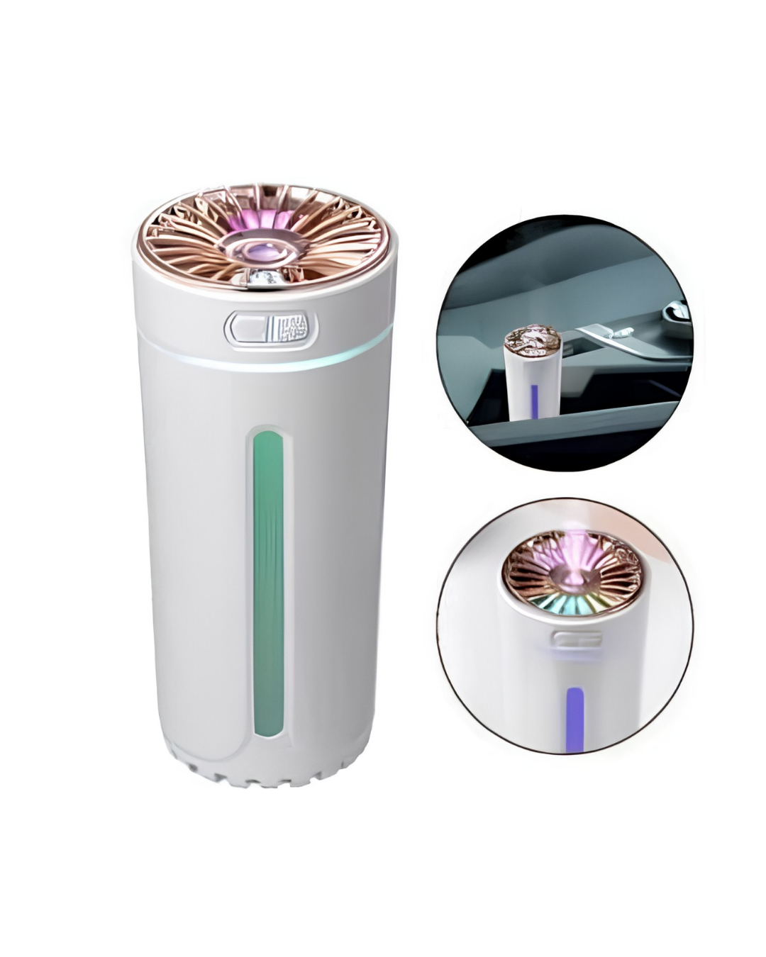 Araç İçi Hava Nemlendirici 5 Esans Hediyeli LED Işıklı USB Buhar Makinesi