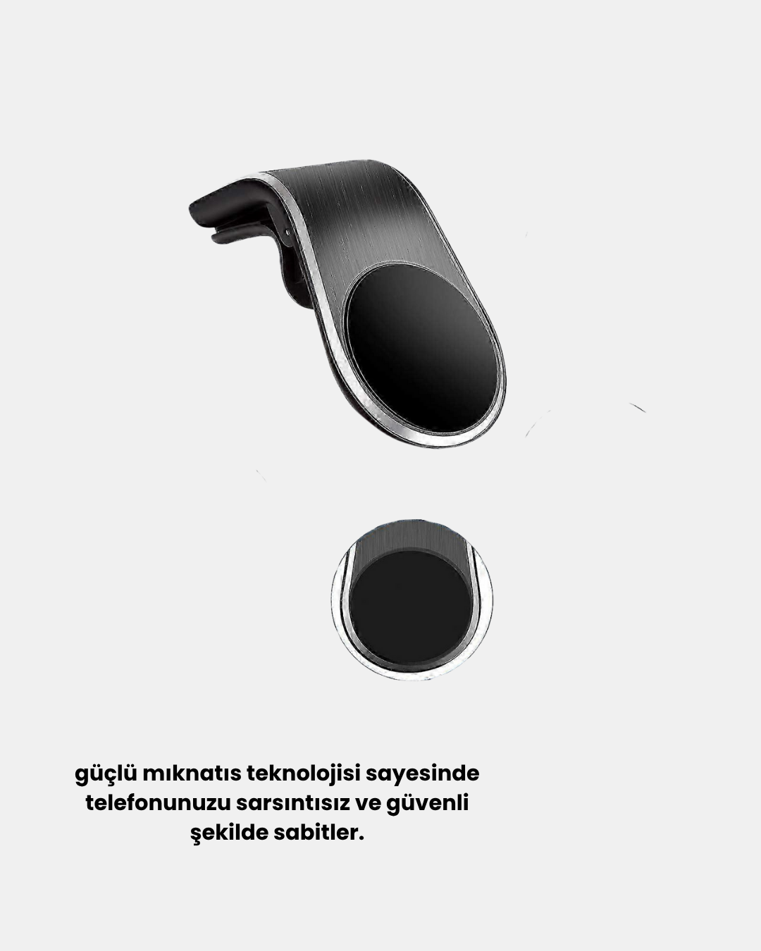 Araç İçi Manyetik Telefon Tutucu Güçlü Klipsli ve 360 Derece Ayarlanabilir