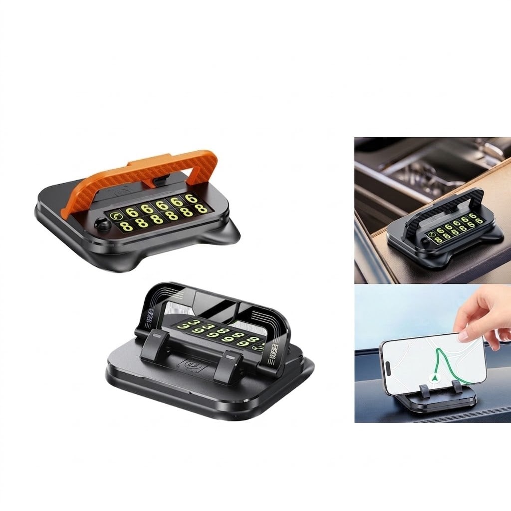 Araç İçi Torpido Üstü Numaratörlü Telefon Tutucu Stand Siyah