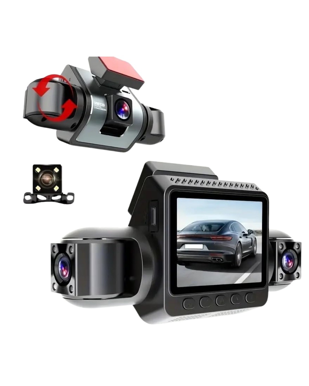 Araç Ön Arka İç Kamera Sistemi Full HD Hareket Sensörlü Kayıt Cihazı