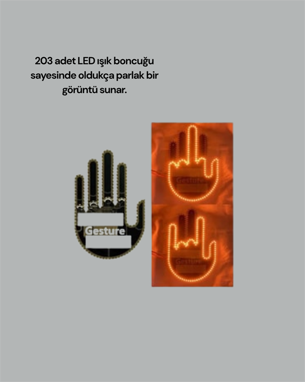 Aracınız İçin Eğlenceli ve Güvenli İletişim: LED Jest Lambası, Uzaktan Kumandalı, Kolay Montaj