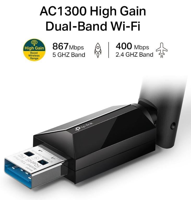 ARCHER T3U PLUS 1300MBPS KABLOSUZ DUAL BAND USB ADAPTOR