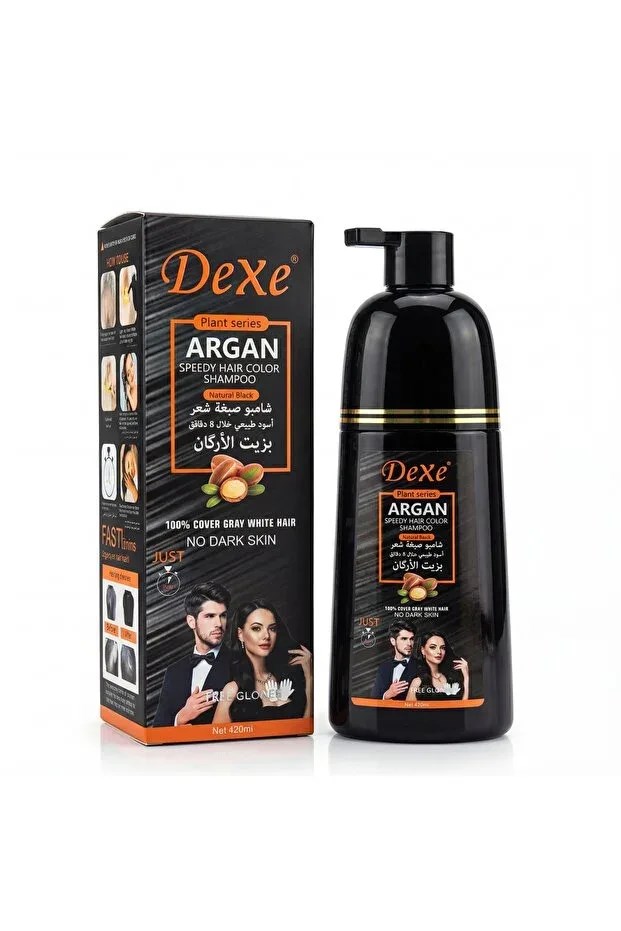 Argan Özlü Şampuan Boya 420 ml - Doğal Siyah