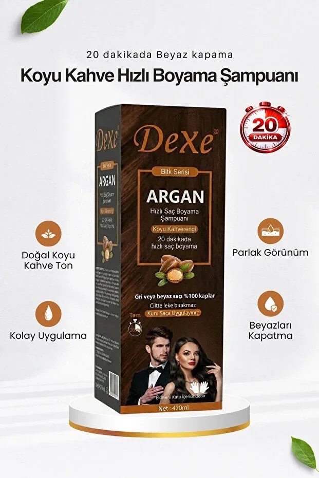 Argan Özlü Şampuan Boya 420 ml - Koyu Kahverengi