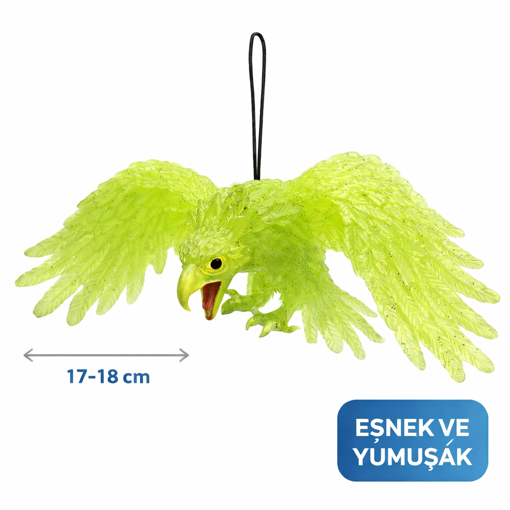 Asılabilir Lateks Kartal Dekor Süsü Yeşil 17-18 cm