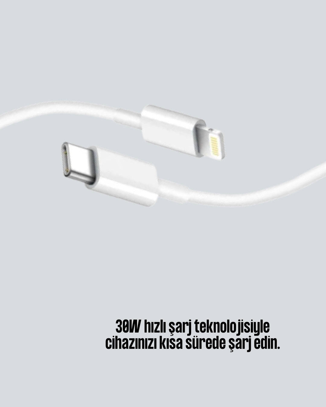 Aşırı Şarj ve Pil Koruması ile Akıllı Çipli Lightning Kablo 1.2m