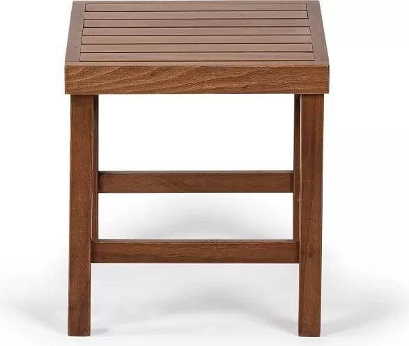 Atina Sabit Sehpa 40X40 - Dış Mekan Kare Ahşap Bahçe, Balkon Sehpası