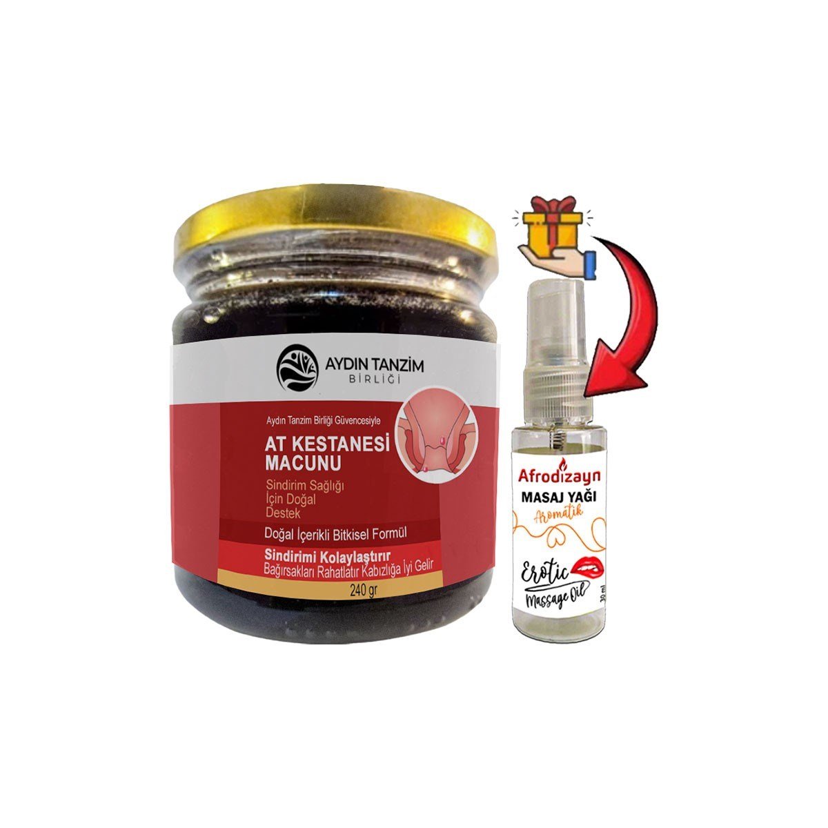 Atkestanesi Macunu 1 Kutu Aydın Tanzim Birliğinden 240 gr Macun + Çörek Otu Masaj Yağı 30 ml