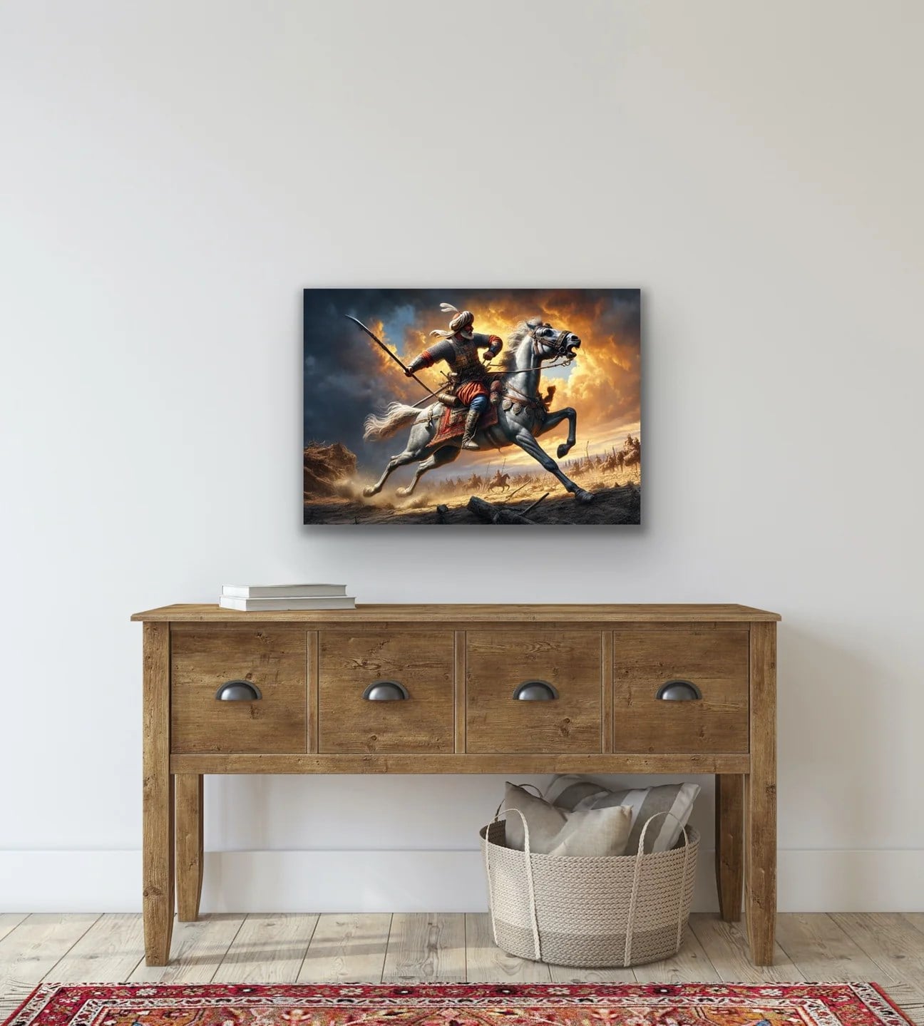 Atlı Osmanlı Askeri Kanvas Tablo 70x100cm