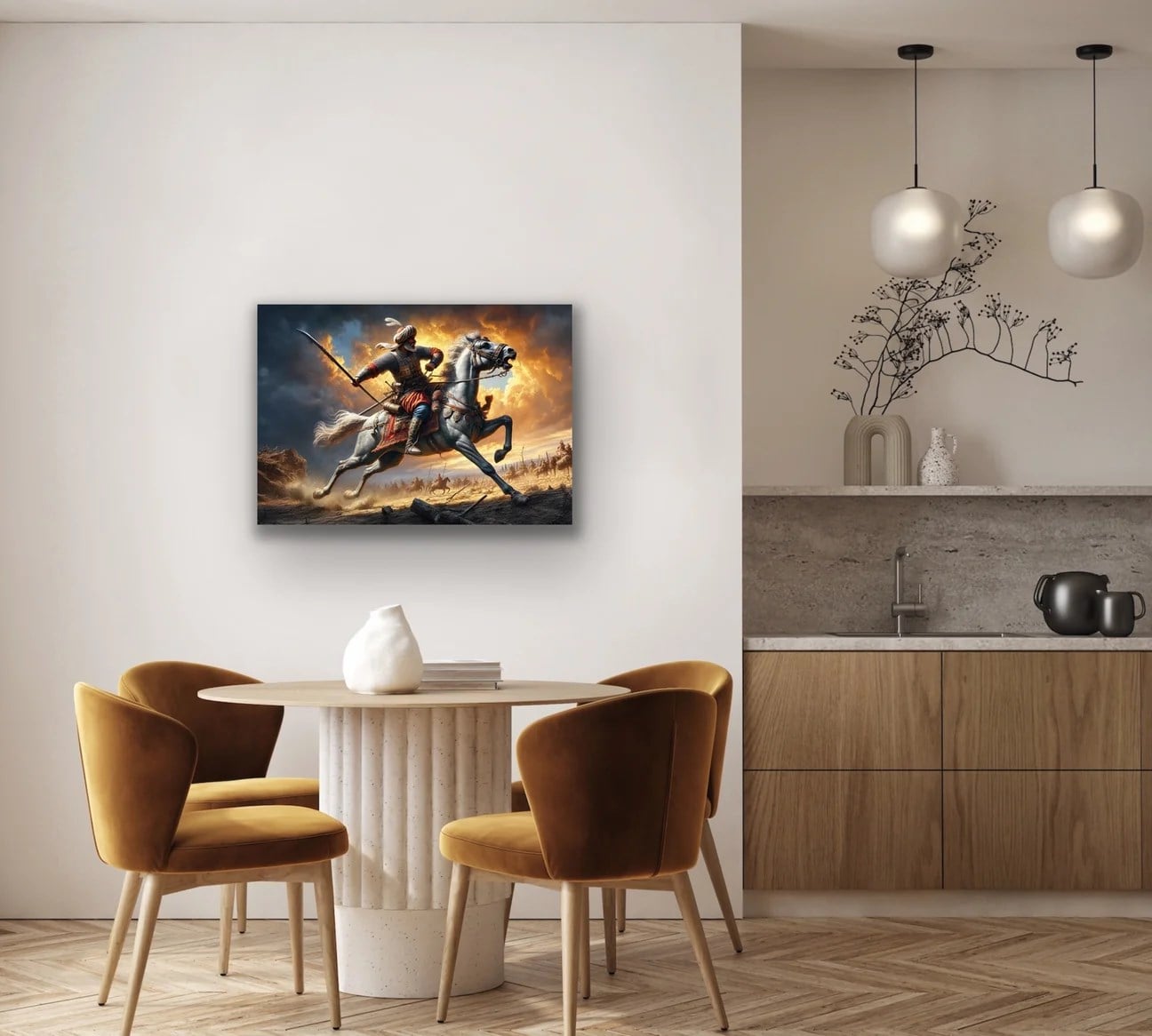Atlı Osmanlı Askeri Kanvas Tablo 70x100cm