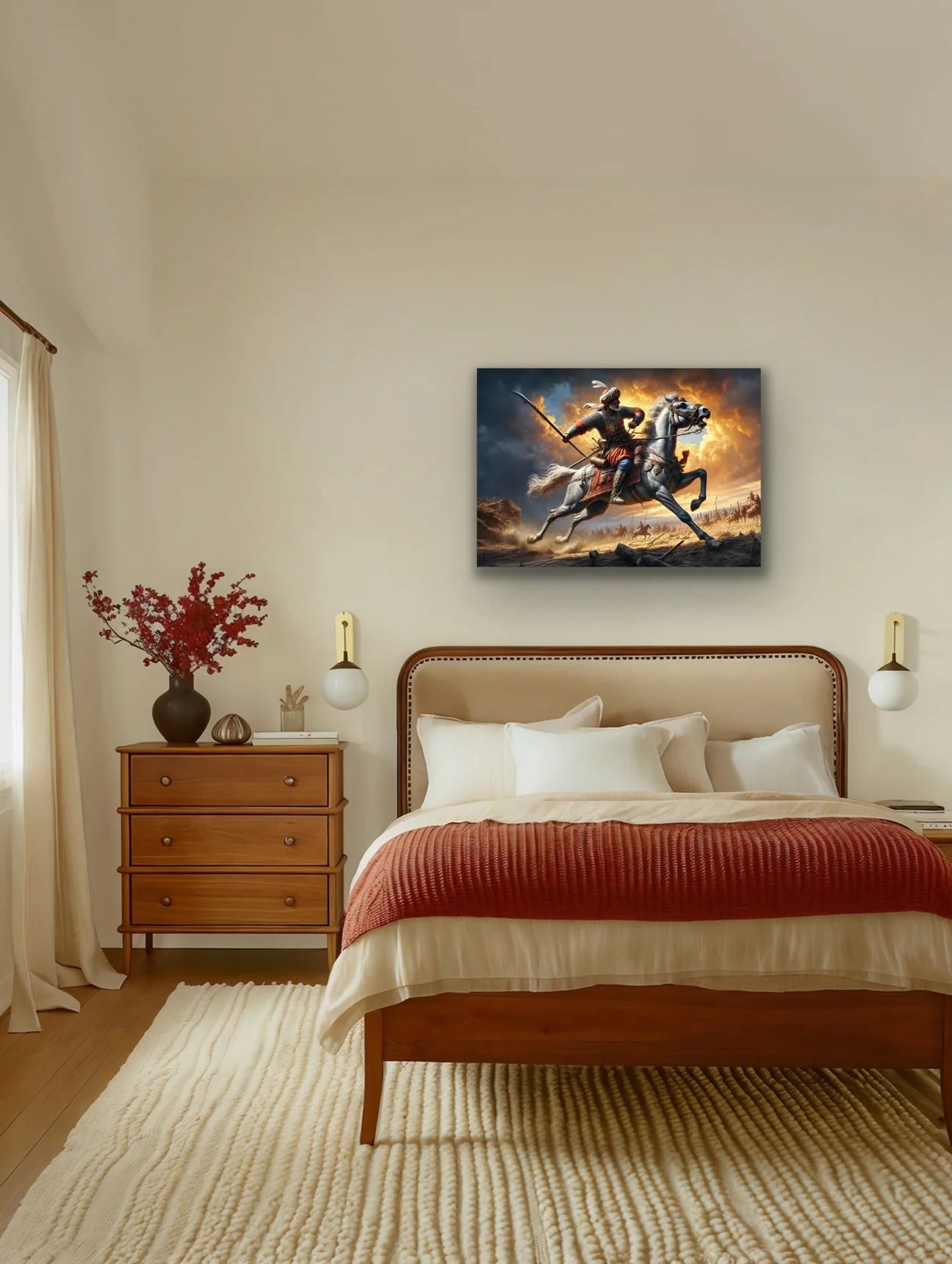 Atlı Osmanlı Askeri Kanvas Tablo 70x100cm