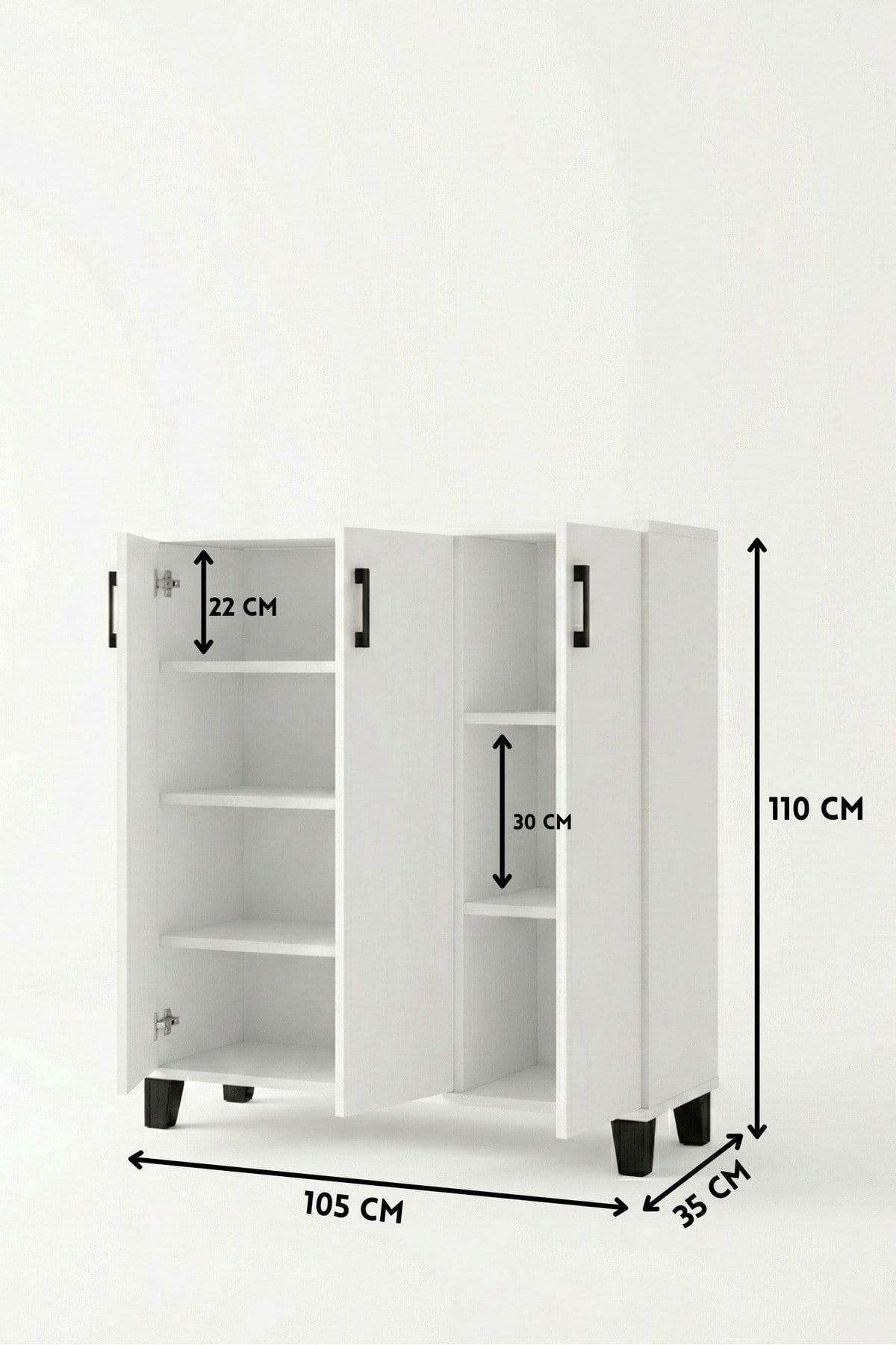 Ayakkabılık Dolabı Beyaz 105 cm