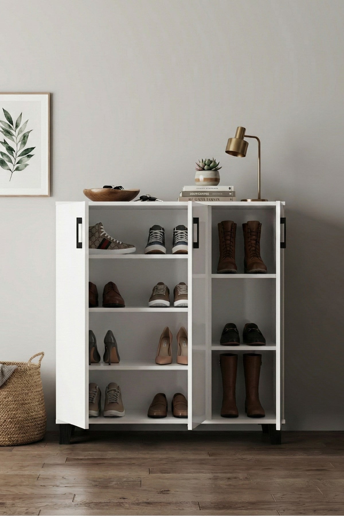 Ayakkabılık Dolabı Beyaz 105 cm
