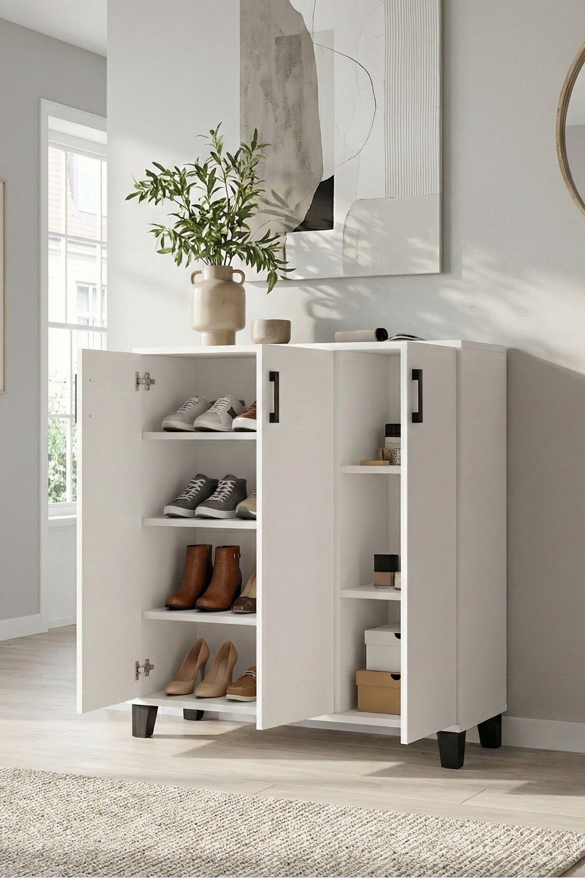 Ayakkabılık Dolabı Beyaz 105 cm
