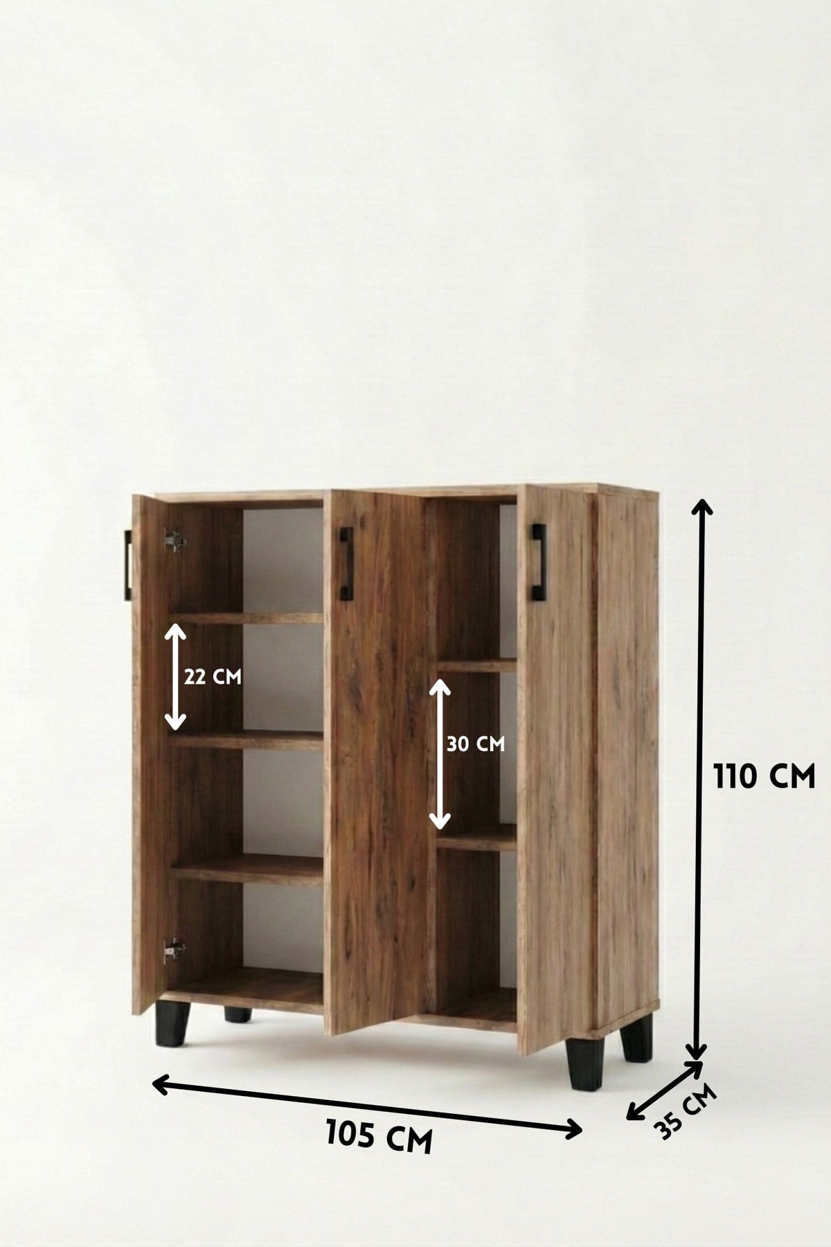 Ayakkabılık Dolabı Kahverengi 105 cm