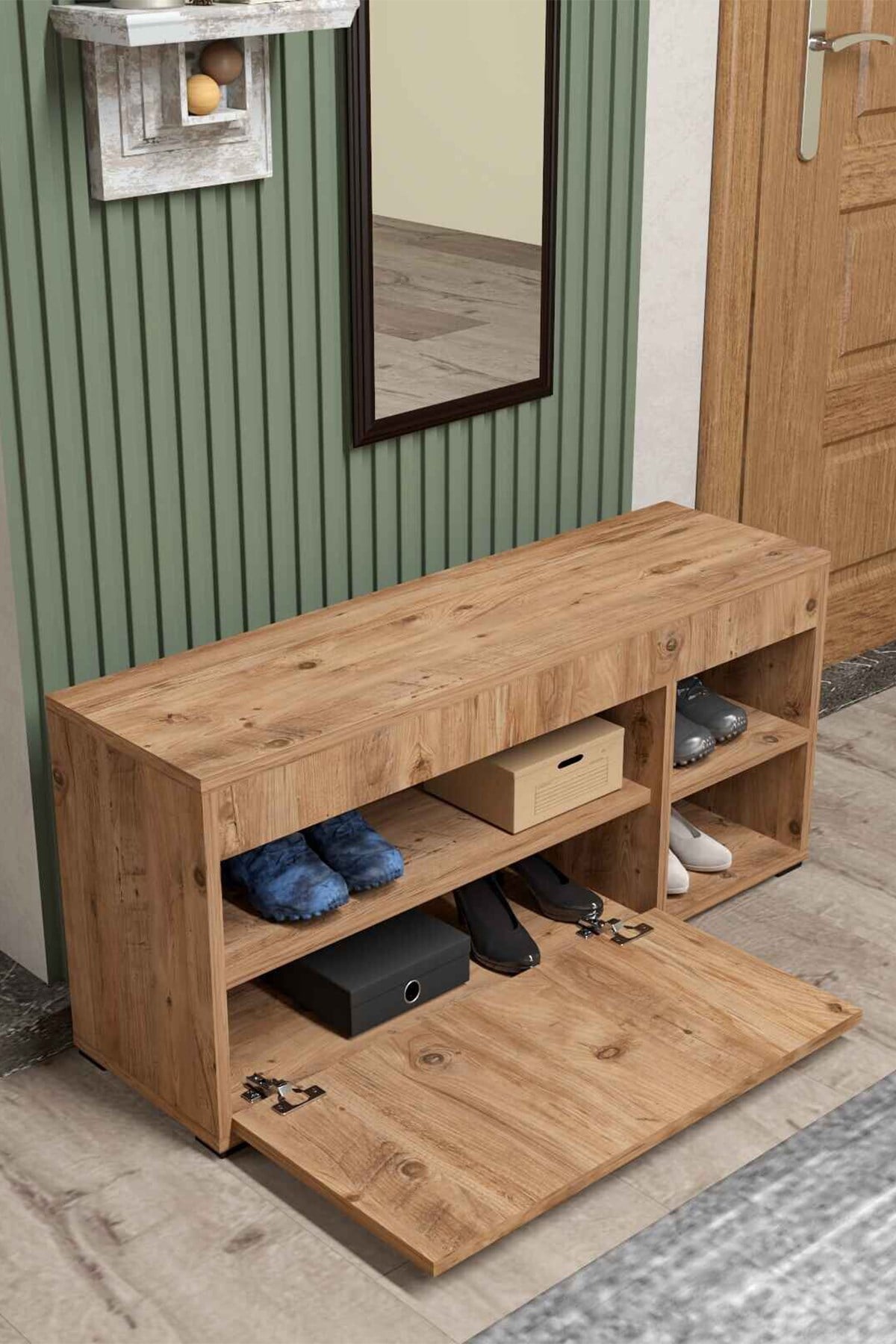 Ayakkabılık Dolabı Kahverengi 90 cm