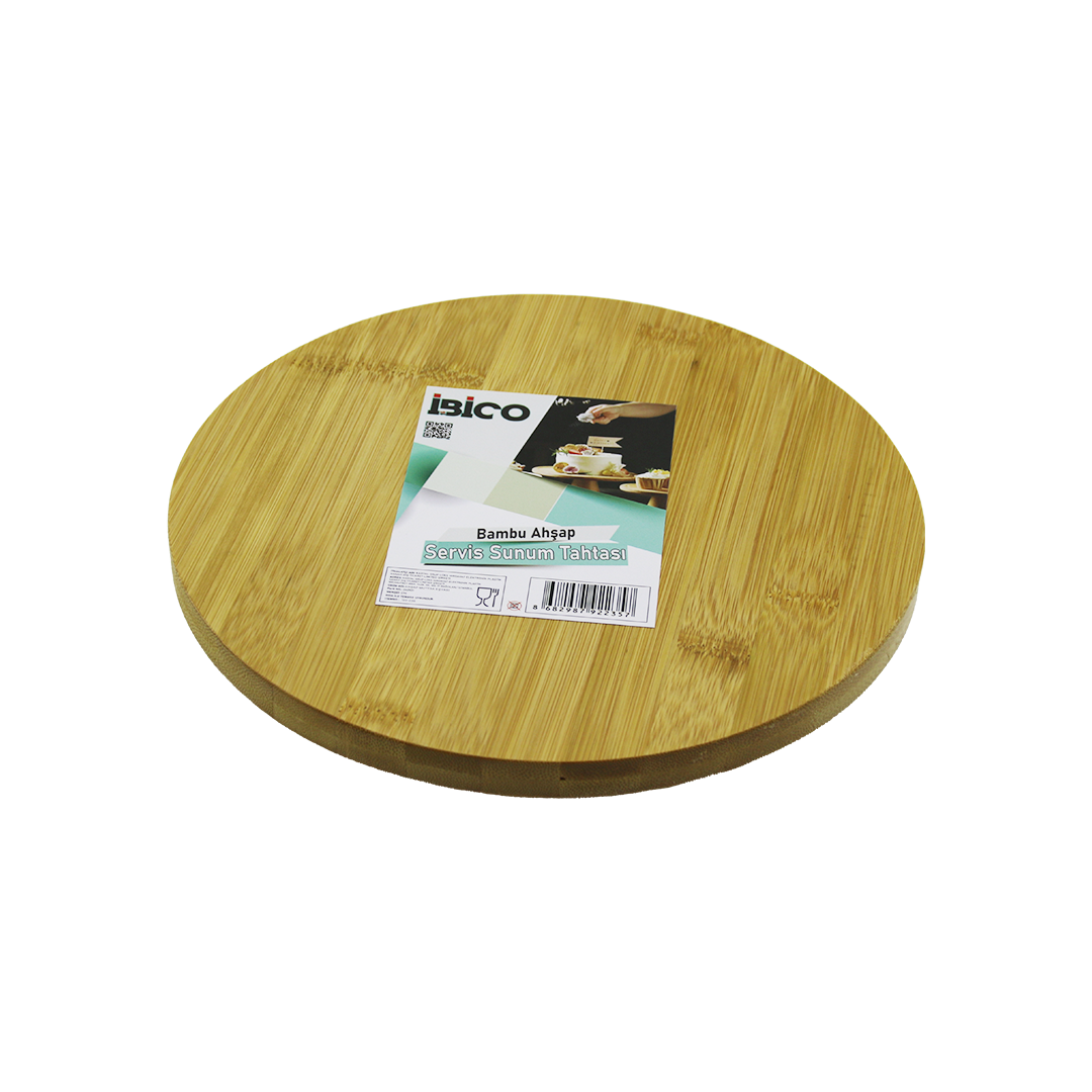 Ayaklı Bambu Sunum Tepsisi 24.5 cm