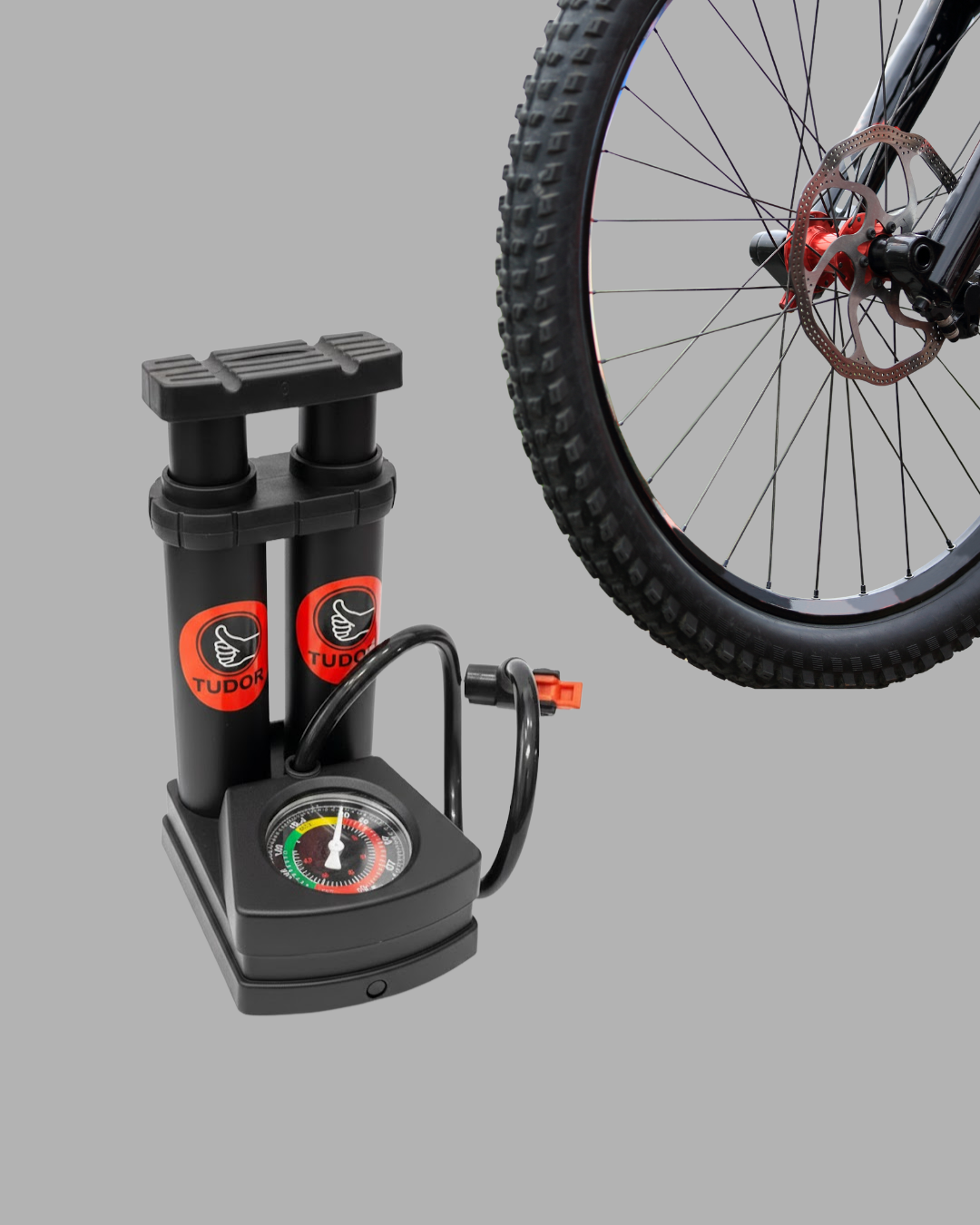 Ayaklı Bisiklet Pompası Basınç Göstergeli Çok Amaçlı