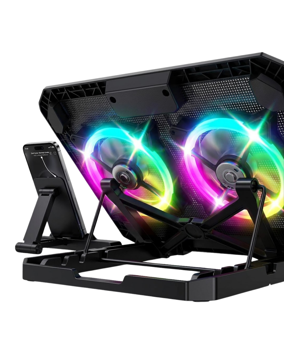 Ayarlanabilir Laptop Soğutucu Çift Fan RGB Işıklı Sessiz Çalışan
