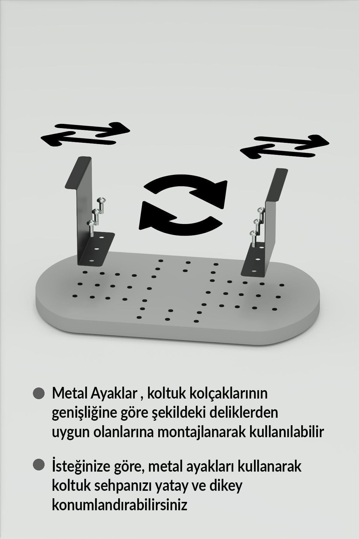 Ayarlanabilir Yan Sehpa Bendir Siyah
