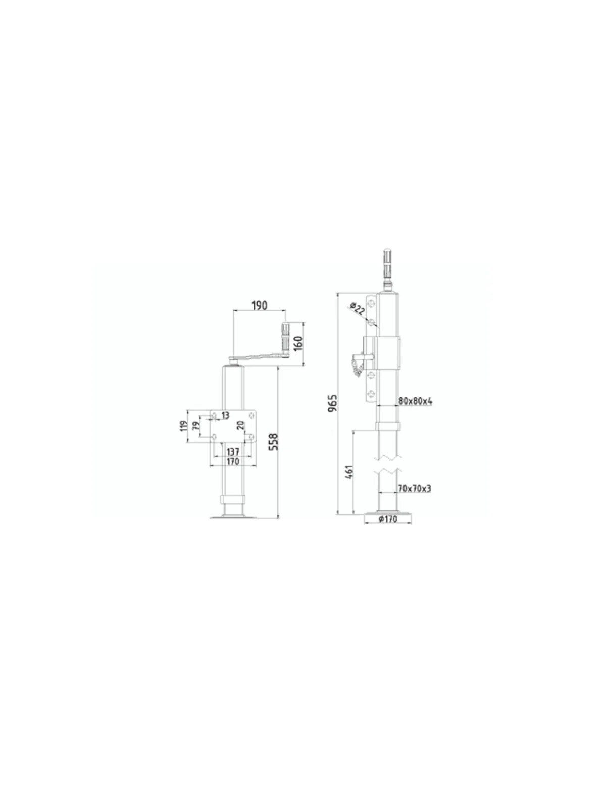 AYARLI RÖMORK KRİKOSU  80'LİK 80X80